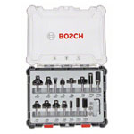 Bosch 2607017471 Milling Cutter Set 6mm Shank 15-Piece for Woodwork