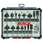 Bosch 2607017473 Router Bit Set 15 pcs Mixed Application Router Bit Set.
