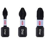 Bosch 2608522470 Philips Bits 3-Piece for Impact Drivers Hex Shank