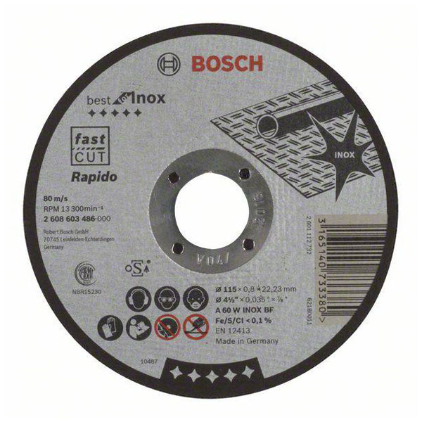 Bosch 2608603486 Cutting Disc 115mm Steel Long-lasting Inox Cutting