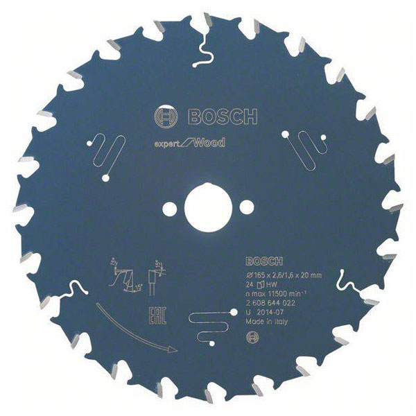 Bosch 2608644022 Expert Wood Circular Saw Blade 165mm 24 Teeth