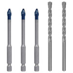 Bosch 2608900596 Expert Tile Drill Bit Set 5piece Hex Shank Long-Lasting