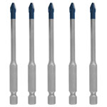 Bosch 2608900598 EXPERT HEX-9 Tile Drill Set 5piece Hex Shank Durable