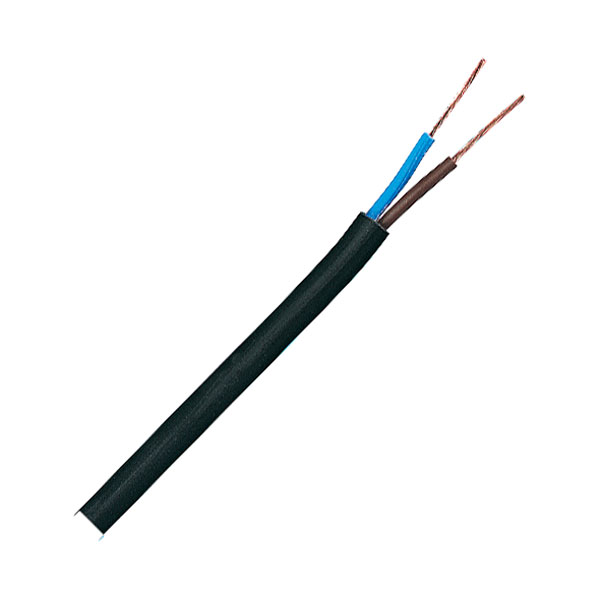 Black 2.5mm 2 Core 3182Y Round Flexible Cable Wire Available in Lenghts 1-100 m