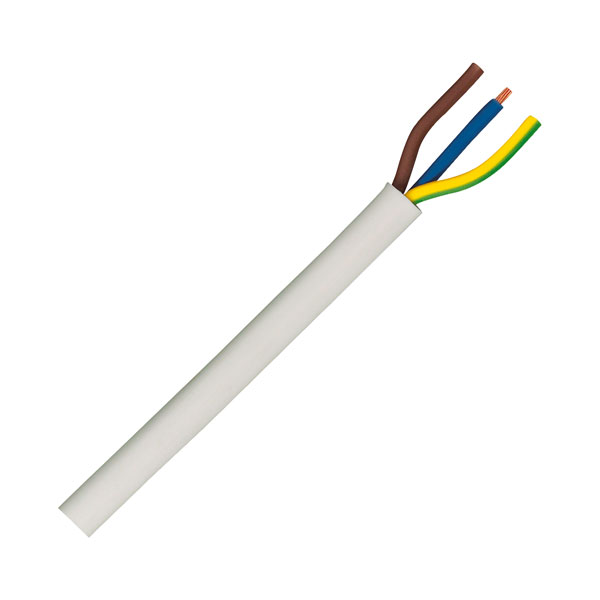 100m Reel 13A 3 core Mains Power Cable in WHITE 