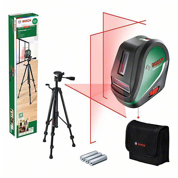 Bosch 0603663905 UniversalLevel 3 Cross Line Laser 10m Range