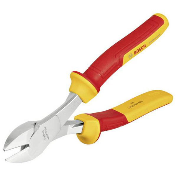Bosch 1600A02NE2 VDE Side Cutter 200mm High Leverage VDE-Certified