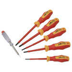 Brüder Mannesmann M11226 VDE 6pc Screwdriver Set Slip Protection Ergonomic