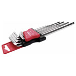 Cimco 110604 Allen Key Set 9-Part Extra Long Ball Head S2 Steel