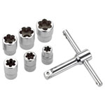 Cimco 113160 SPECIAL 7-Part Socket Wrench Set for Damaged Screws
