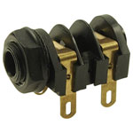 Cliff CL11607 6.35 mm Audio Jack Socket 2 Pins Mono Black Horizontal Mount