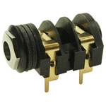 Cliff CL1308G 6.35mm Audio Jack Socket 2 Pin Mono Horizontal Black