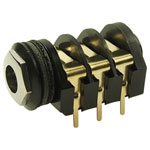 Cliff CL13345 Audio Jack Socket 6.35mm 3 Pin Stereo Horizontal Mount