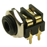 Cliff CL13845G Audio Jack Socket 3.5mm Horizontal Mono 2 Pins Black