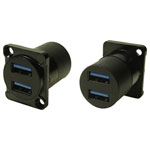 Cliff CP30088 USB3.0 A-A Adapter Black Metal Compact Design 1pc