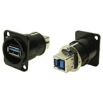 Cliff CP30108 XLRFT USB 3.0 Socket Adapter Black Metal 1pc