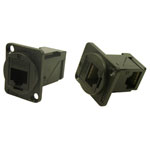 Cliff CP30251 RAFT CAT5E RJ45 Adapter Black Right-Angle Lead-Through