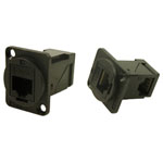 Cliff CP30252 RAFT CAT6 RJ45 Adapter Black Right-Angle Feed-Through Plug