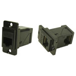 Cliff CP30752MB Adapter Aircraft Black Metal DualSlim CAT.6 RJ45 Plug