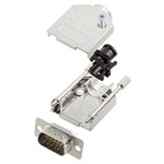 Encitech 6355-8012-01 DTZK09-HDP15-W-K D-Sub 15-pin Strip set 180° solder