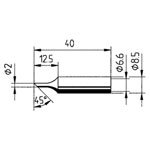 Ersa 0832FDLF/SB Soldering Tip Bevelled 2mm 1pc