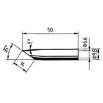 Ersa 0832GDLF/SB Soldering Tip Bevelled 14mm 1pc
