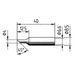 Ersa 0832NDLF/SB Soldering Tip Bevelled 4mm 1pc