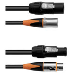 Eurolite 30227791 DMX Cable 3m XLR 3-pin High Quality Hybrid Includes Adapter