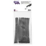 TruComponents 30421 Heatshrink set Blk 3mm 1mm Shrinkage:3:1 15pcs