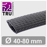 TruComponents 30653 Braided hose Blk Polyester 40 up to 80mm /m