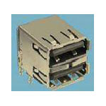 FCI 72309-8034BLF USB 2.0 Socket Horizontal Mount 2 Ports 1pc