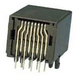 FCI 87180-044LF Modular Jack 4P4C RJ10 Socket Horizontal Mount Black