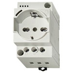 Finder 7U.00.8.230.0000 Enclosure outlet grey 16A DIN Rail mount