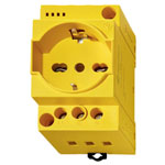 Finder 7U.00.8.230.0002 Enclosure outlet yellow DIN Rail 16A 250V