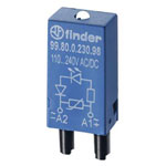 Finder 99.80.0.060.98 Plug-in module green LED varistor 28-60V AC/DC