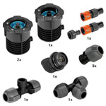 GARDENA 08270-20 Pipeline Starter Set with Hose Connector and Stop Valve