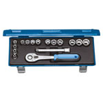 Gedore 2682885 Socket Wrench Set 3/8 16 pieces, hexagonal 6-19 mm