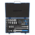 Gedore 6157490 Socket Wrench Set 1/4 + 1/2 50 Pieces 4-30 mm