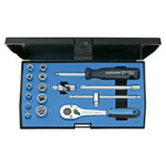 Gedore 6162220 Socket Wrench Set 1/4 16 pieces, hexagonal 4-13 mm