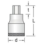 Gedore 6181280 Screwdriver Bit 1" Internal Hexagon 19 mm