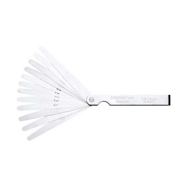 Gedore RED 3301431 Feeler Gauge Set compartments 5-100/100 13 pieces