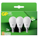 GP MGLE14STD854C3 LED E14 Globe 5.6W Warm White 45x84mm 3 pieces