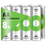 GP RCK210AA058C8 ReCyko AA Battery Rechargeable NiMH 2100mAh 8 pieces
