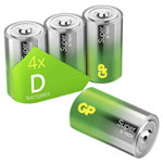 GP GPSUP13A313S4 Super D Batteries Alkali-manganese 1.5V 4pc Longer Life