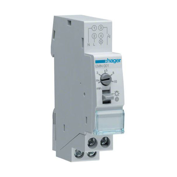 Hager EMN001 TDR Staircase Light Switch Low Noise Digital Switching