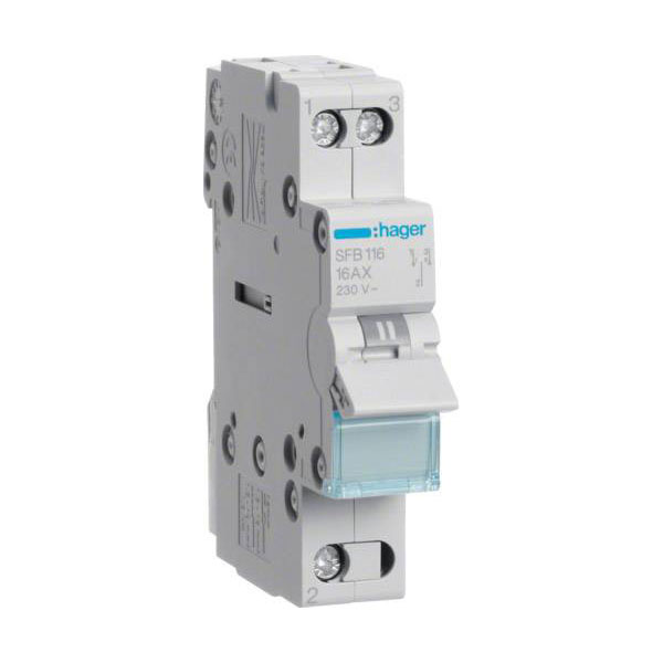 Hager SFB116 Group Switch Grey 16A 230V EN60669-1/669-2-4 IP2x VDE