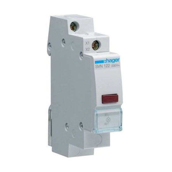 Hager SVN122 Indication Light Grey 230V LED Protection DIN VDE Com...