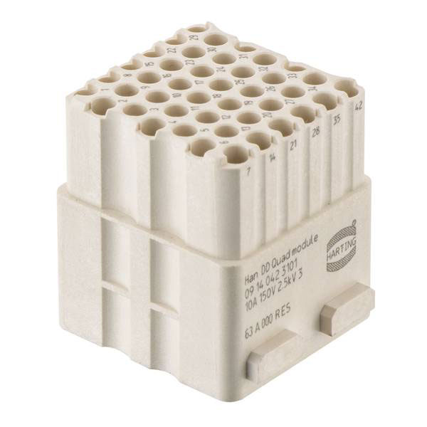 Harting 09 14 042 3101 Twin Module 42 Crimp Single Piece
