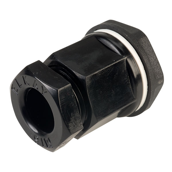 Elkay 2509296 7-10.5mm M16 Black Cable Gland | Rapid Online