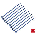 TruComponents 40512 Cable tie 100mm 2.5mm Blue Cable finder detectable 100pcs